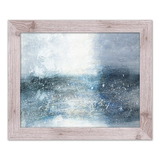 Galaxy Abstract Blues Wall Print in Western Frame